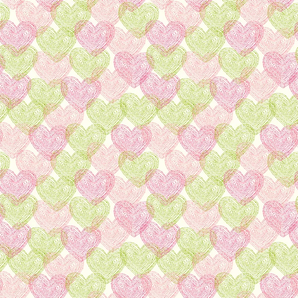 Seamless texture with linear hearts — Stock Vector
