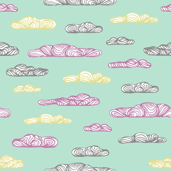 Vintage pattern with clouds — Stock Vector