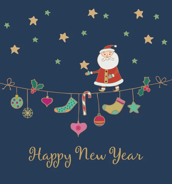 La tarjeta de felicitación de Año Nuevo — Vector de stock