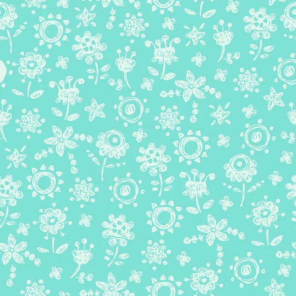 Μπλε λεπτό άνευ ραφής λουλουδάτο μοτίβο — Διανυσματικό Αρχείο
