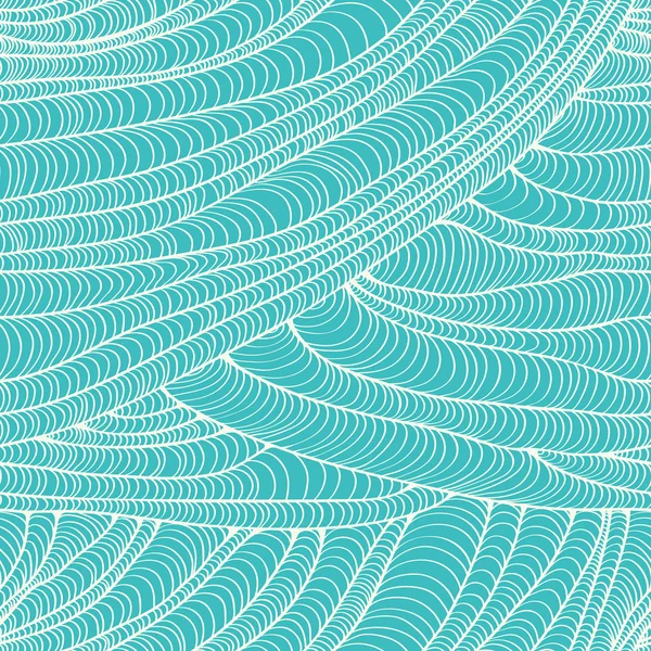 Naadloze blauwe textuur met golvende lijnen — Stockvector