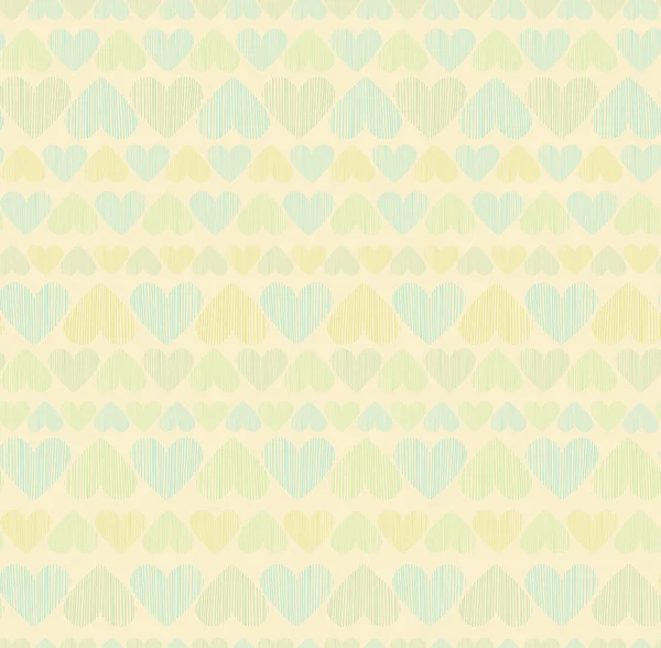 Romantic pattern with linear hearts — Stock Vector