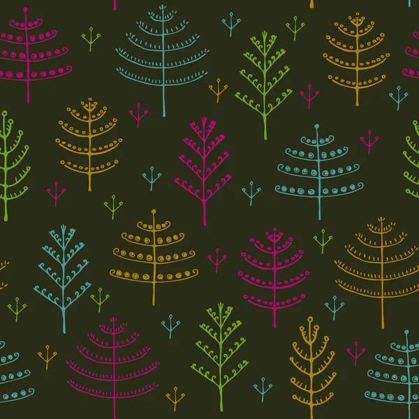 装飾用の木のかわいいパターン — ストックベクタ