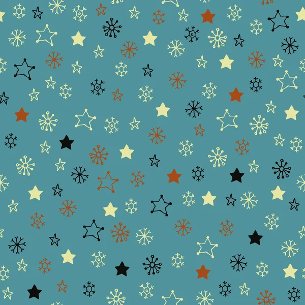 Bezešvé doodle snowflake vzor — Stockový vektor