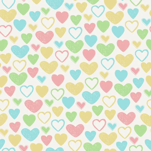 Seamless doodle heart pattern — Stock Vector