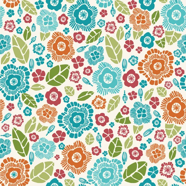 Decorative spring seamless floral pattern — Stock Vector