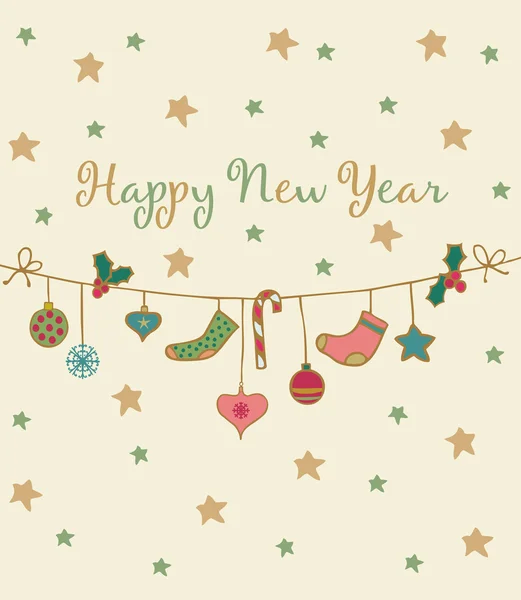 La tarjeta de felicitación de Año Nuevo — Vector de stock
