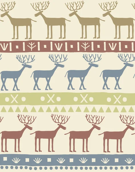 鹿と定型化されたパターン — ストックベクタ