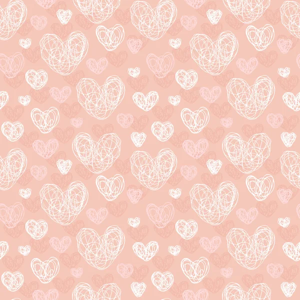 Textura romántica sin costuras con corazones — Vector de stock