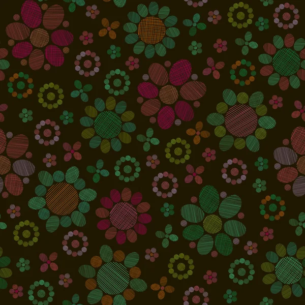 Modelul floral stilizat decorativ fără sudură — Vector de stoc