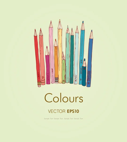 Different colorful pencils — Stock Vector