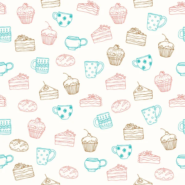 Seamless pattern with cakes — Stock Vector