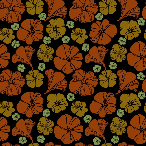 Textura floral retro sin costuras — Vector de stock