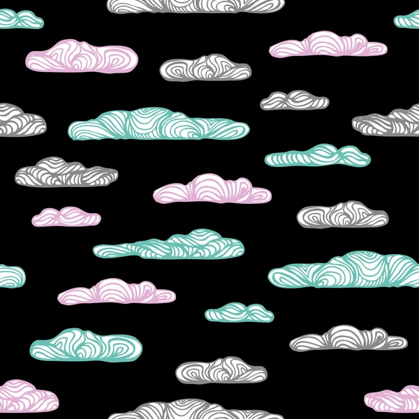 Vintage pattern with clouds — Stock Vector