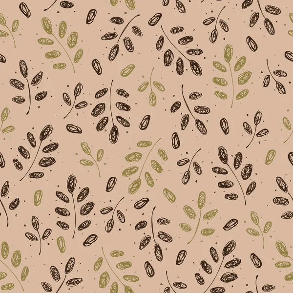 Seamless vintage pattern with leaves — Stock Vector