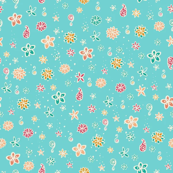 Doodle textura floral interminable decorativa — Vector de stock