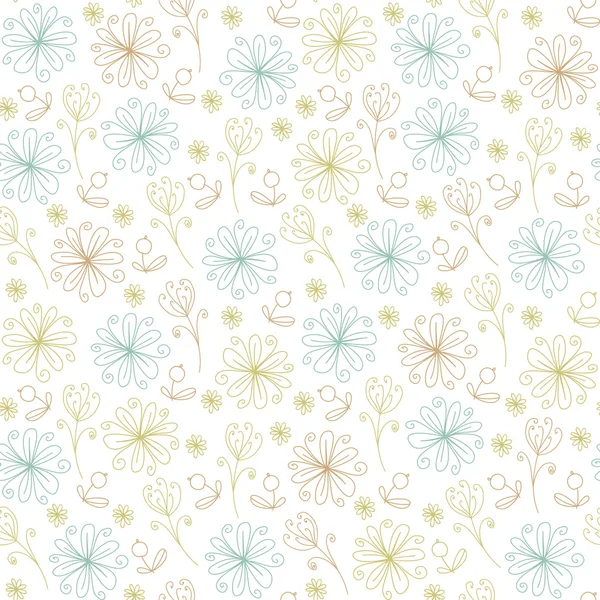 Pattern with linear flowers — Stock Vector