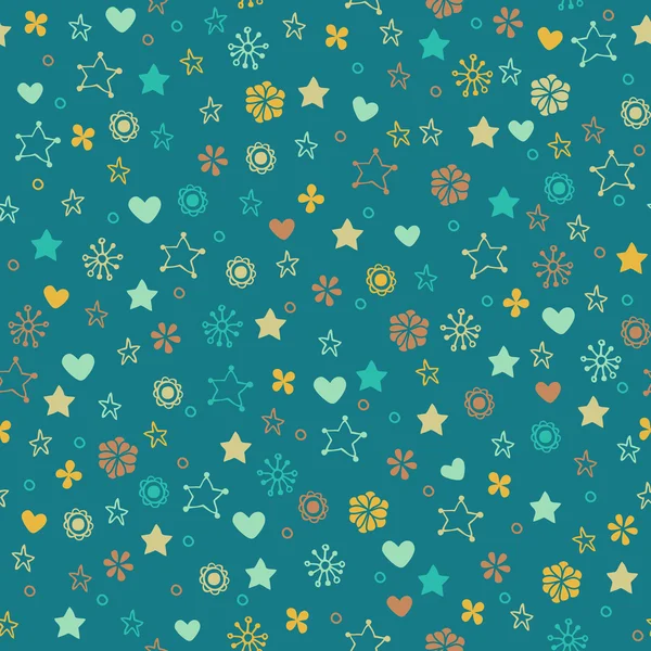 Textura floral de garabato azul lindo — Vector de stock