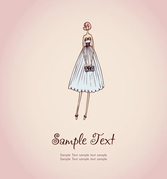 Text Hintergrund mit vintage girl — Stockvektor