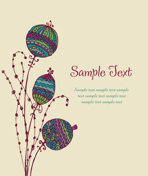 Modèle de carte de vœux floral — Image vectorielle