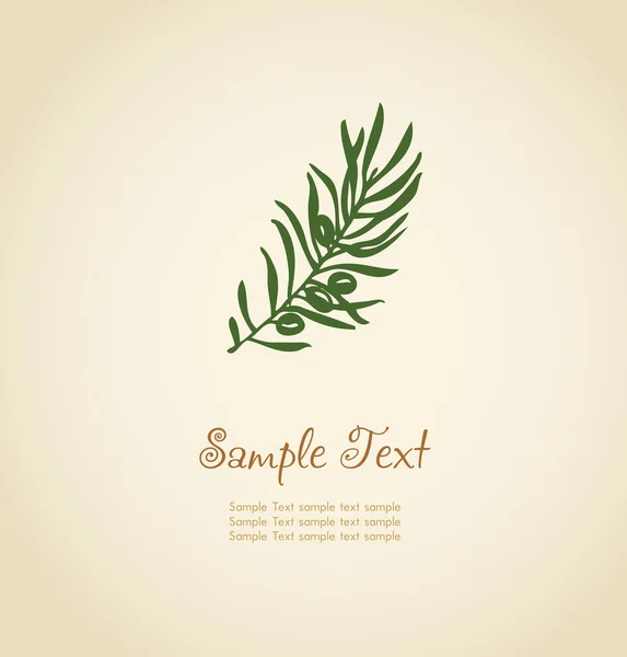 Hand drawn olive branch silhouette — Stock Vector