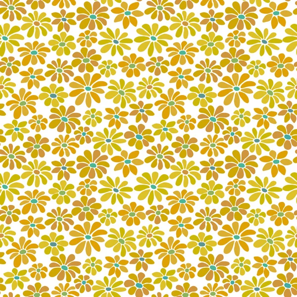 Patrón floral amarillo sin costuras — Vector de stock