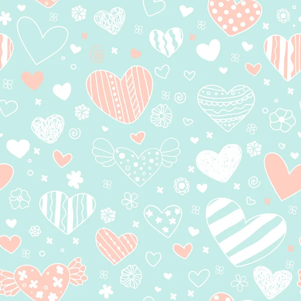 Dekoratif sorunsuz doodle kalp süsleme