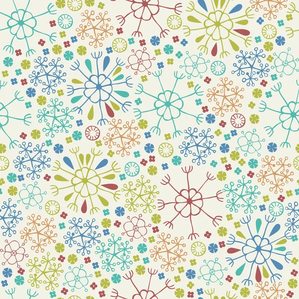 Patrón lineal floral sin costura estilizado — Vector de stock