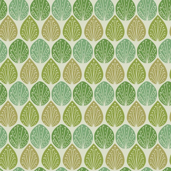 Nahtloses lockiges Muster mit dekorativen Blättern Stockillustration