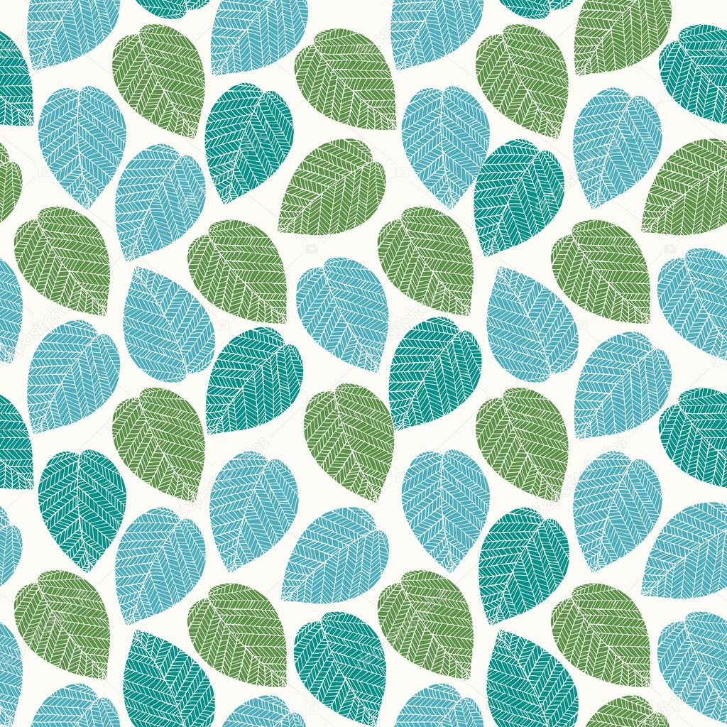 Decorative spring seamless texture with leaves