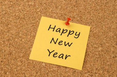 Mutlu yeni yıl - sarı sabitlenmiş Not