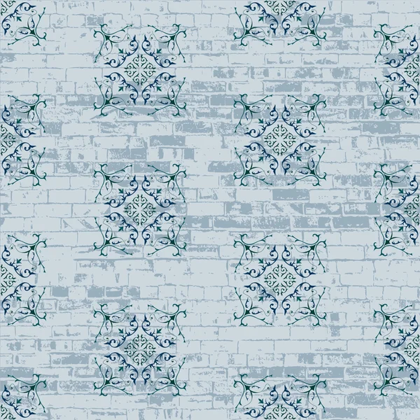 Mavi süslemeli kusursuz desen