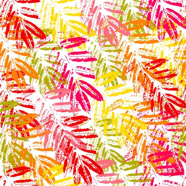 Renkli yapraklardan yapılmış şık bir duvar kağıdı. Beyaz arkaplanda renkli izler.