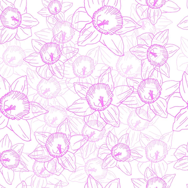 Stijlvol Behang Met Roze Bloemen Een Witte Achtergrond Abstracte Achtergrond — Stockvector