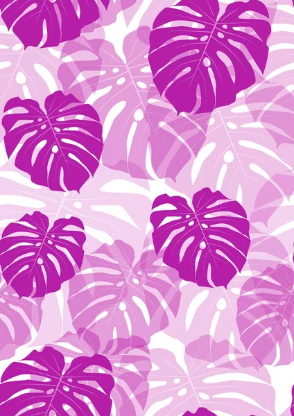 Patrón Tropical Sin Costuras Con Hojas Brillantes Monstera Elegante Fondo — Vector de stock