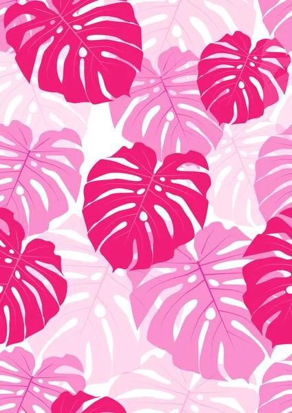 Patrón Tropical Sin Costuras Con Hojas Brillantes Monstera Elegante Fondo — Vector de stock