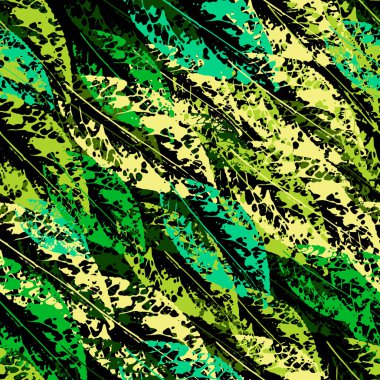 Kusursuz yaprak izleri, renkli yapraklardan yapılmış stil duvar kağıtları. Beyaz arkaplanda renkli izler.