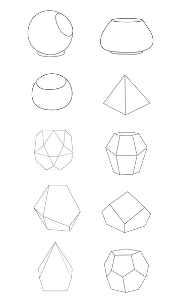 Uppsättning Geometriska Florarier Geometriska Terrarier Som Med Växter Suckulenter Och — Stock vektor