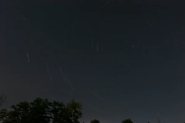 Piękny Startrails Słowacji Długich Ekspozycji — Zdjęcie stockowe