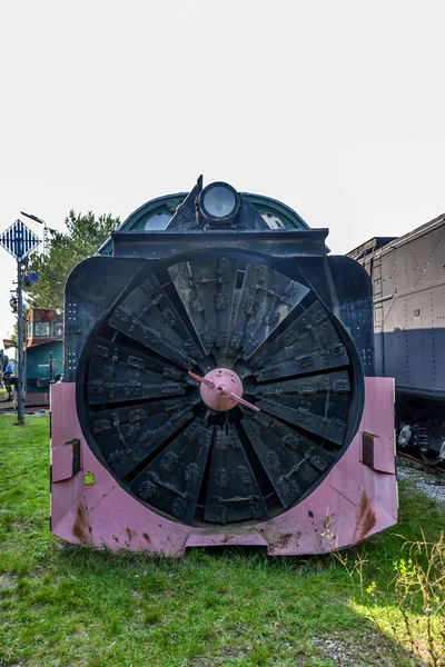 Historic Austrian snow blower in Wien museum — Stock Photo, Image