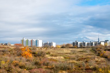 Orman tepenin üstüne yeni Prefabrik evler