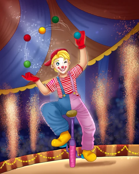 Lilla clown cirkus Royaltyfria Stockfoton