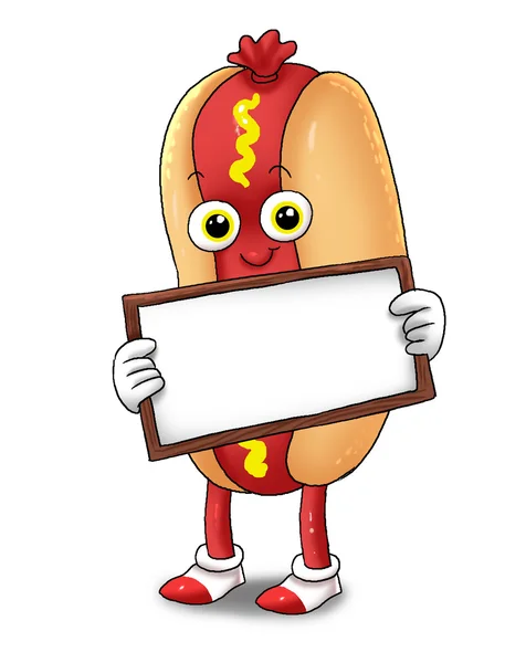 Hotdog cartoon — Stockfoto