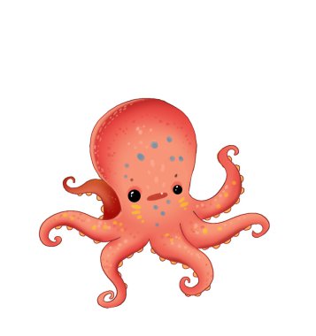 sevimli octopus karikatür