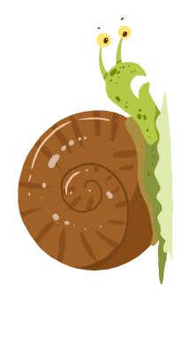 sevimli salyangoz karikatür