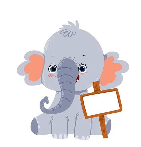 Милий світлий слон мультфільм — стокове фото