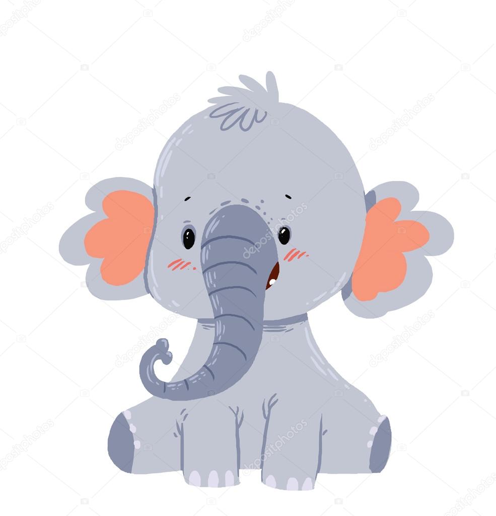 cute litle elephant cartoon