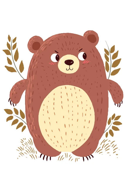 Bonito pequeno urso desenhos animados — Fotografia de Stock