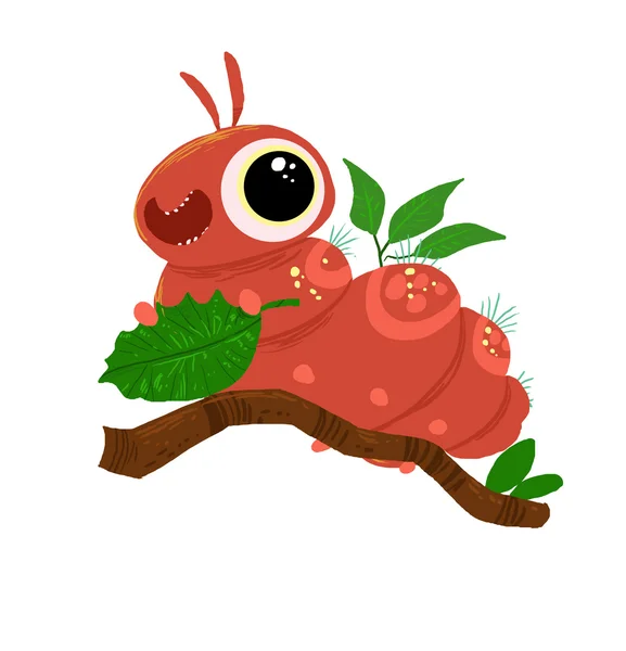 Aranyos caterpillar rajzfilm — Stock Fotó