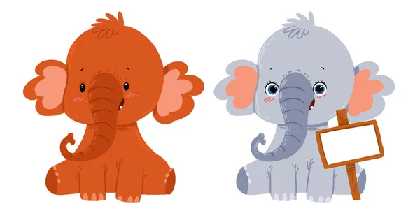 Bébé éléphants dessin animé Image En Vente